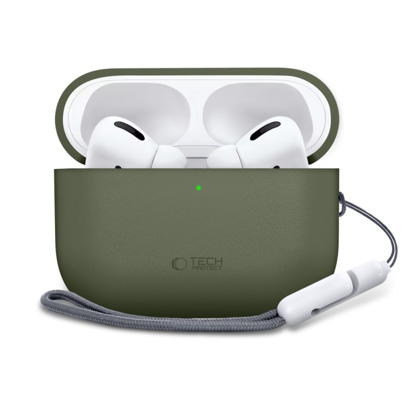 TECH-PROTECT Силиконов калъф за Apple AirPods Pro 3 (Olive Green) - TECH-PROTECT Силиконов калъф за Apple AirPods Pro 3 (Olive Green) - 5906302333073