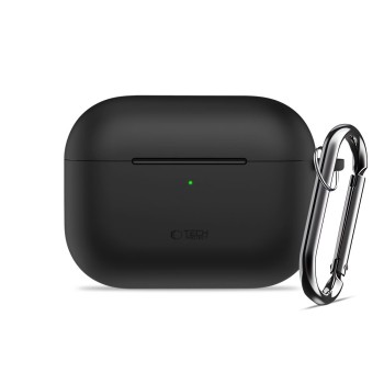 TECH-PROTECT Силиконов калъф с карабинер за Apple AirPods Pro 3 черен TECH-PROTECT Силиконов калъф с карабинер за Apple AirPods Pro 3 черен
