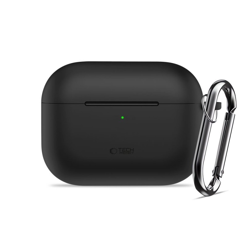 TECH-PROTECT Силиконов калъф с карабинер за Apple AirPods Pro 3 черен - 5906302333097