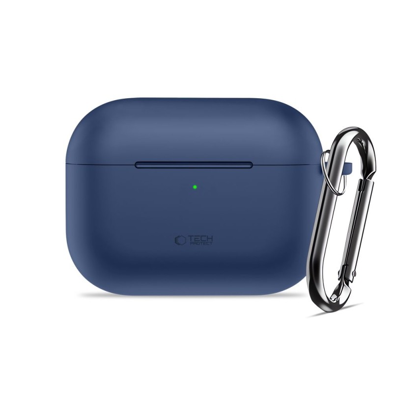TECH-PROTECT Силиконов калъф с кука за Apple AirPods Pro 3 (тъмносин) - 5906302333110