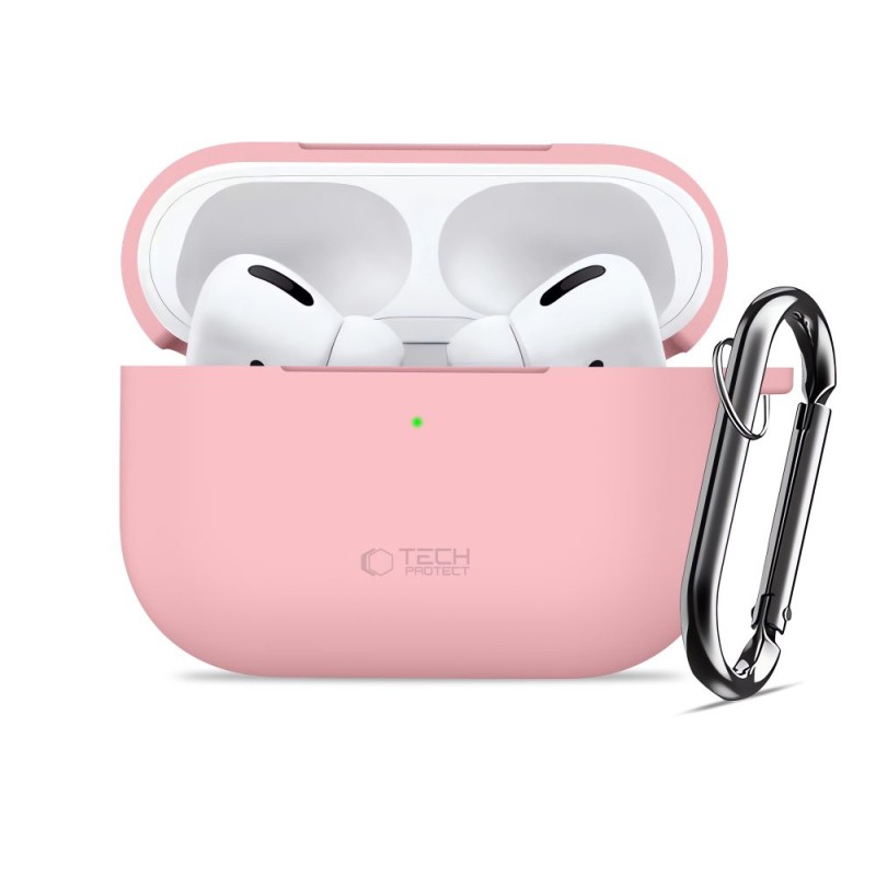 TECH-PROTECT силиконов калъф с карабинер Apple AirPods Pro 3 Dusty Pink - TECH-PROTECT силиконов калъф с карабинер Apple AirPods Pro 3 Dusty Pink - 5906302333127