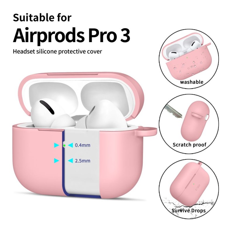 TECH-PROTECT силиконов калъф с карабинер Apple AirPods Pro 3 Dusty Pink - TECH-PROTECT силиконов калъф с карабинер Apple AirPods Pro 3 Dusty Pink - 5906302333127