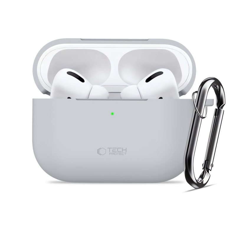 TECH-PROTECT силиконов калъф с кука за Apple AirPods Pro 3 Crayon Grey - TECH-PROTECT силиконов калъф с кука за Apple AirPods Pro 3 Crayon Grey - 5906302333141
