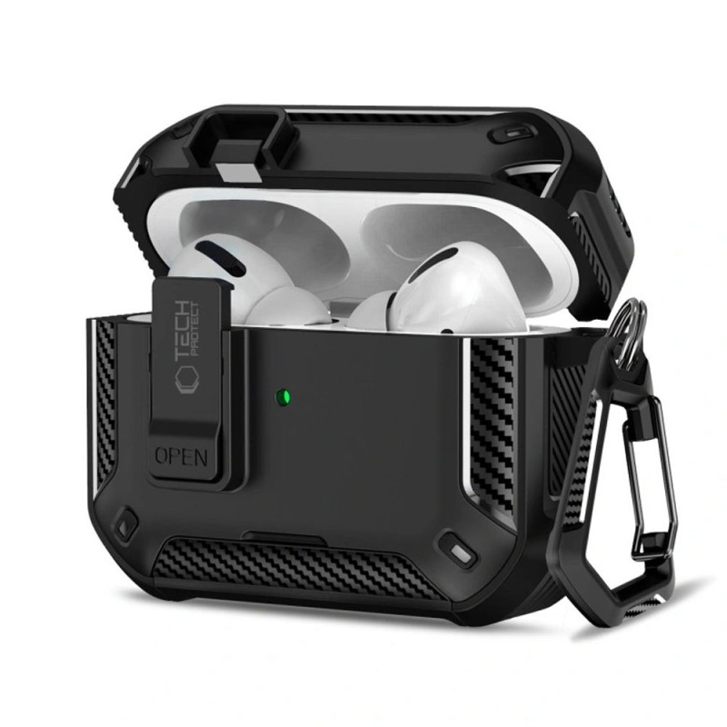 TECH-PROTECT CARBONOX Magsafe кейс за Apple AirPods Pro 3 Black - 5906302333172