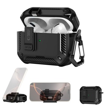 TECH-PROTECT CARBONOX Magsafe кейс за Apple AirPods Pro 3 Black TECH-PROTECT CARBONOX Magsafe кейс за Apple AirPods Pro 3 Black