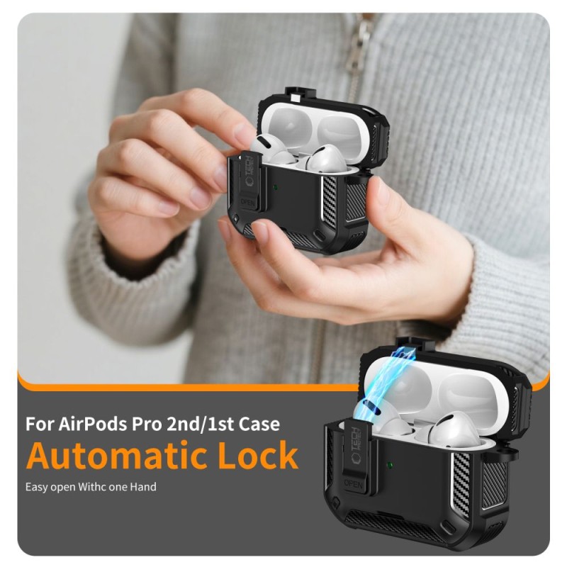 TECH-PROTECT CARBONOX Magsafe кейс за Apple AirPods Pro 3 Black - 5906302333172