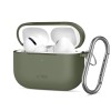 TECH-PROTECT силиконов калъф с карабинер за Apple AirPods Pro 3, маслиненозелен - 5906302333189
