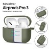 TECH-PROTECT силиконов калъф с карабинер за Apple AirPods Pro 3, маслиненозелен - 5906302333189