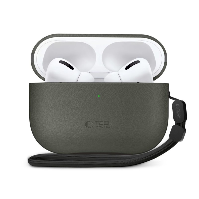 Tech-Protect NaturalFit за Apple AirPods Pro 3, маслинено зелено - Tech-Protect NaturalFit за Apple AirPods Pro 3, маслинено зелено - 5906302333233