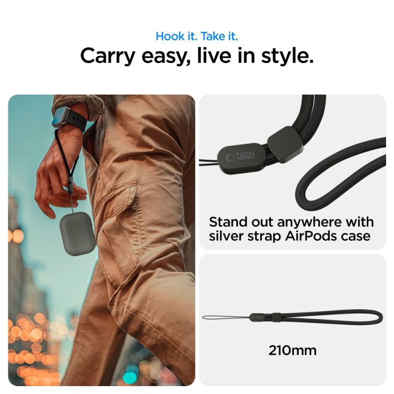 Tech-Protect NaturalFit за Apple AirPods Pro 3, маслинено зелено - Tech-Protect NaturalFit за Apple AirPods Pro 3, маслинено зелено - 5906302333233