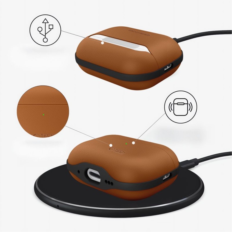 TECH-PROTECT NaturalFit Калъф за Apple AirPods Pro 3 Кафяв - TECH-PROTECT NaturalFit Калъф за Apple AirPods Pro 3 Кафяв - 5906302333240
