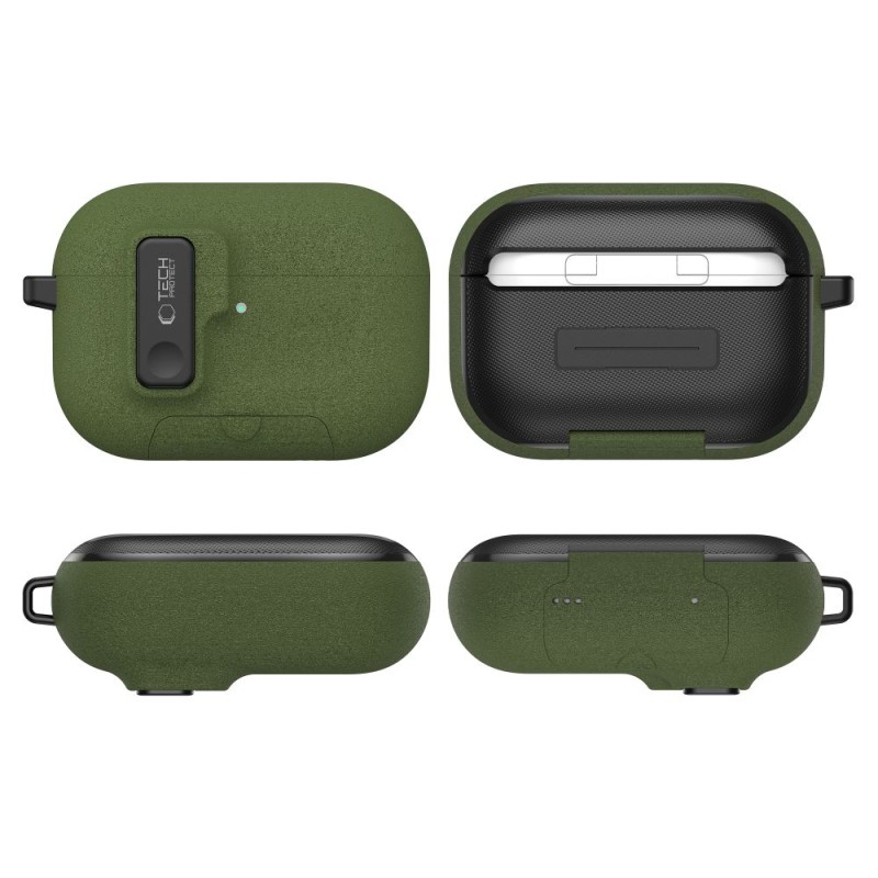 TECH-PROTECT Slim Hook калъф за Apple AirPods Pro 3, маслиненозелен - TECH-PROTECT Slim Hook калъф за Apple AirPods Pro 3, маслиненозелен - 5906302333271
