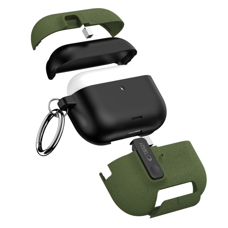 TECH-PROTECT Slim Hook калъф за Apple AirPods Pro 3, маслиненозелен - TECH-PROTECT Slim Hook калъф за Apple AirPods Pro 3, маслиненозелен - 5906302333271
