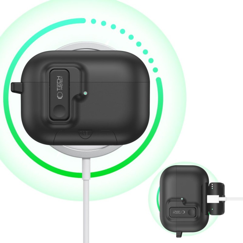 TECH-PROTECT SLIM HOOK калъф за Apple AirPods Pro 3 черен - TECH-PROTECT SLIM HOOK калъф за Apple AirPods Pro 3 черен - 5906302333288