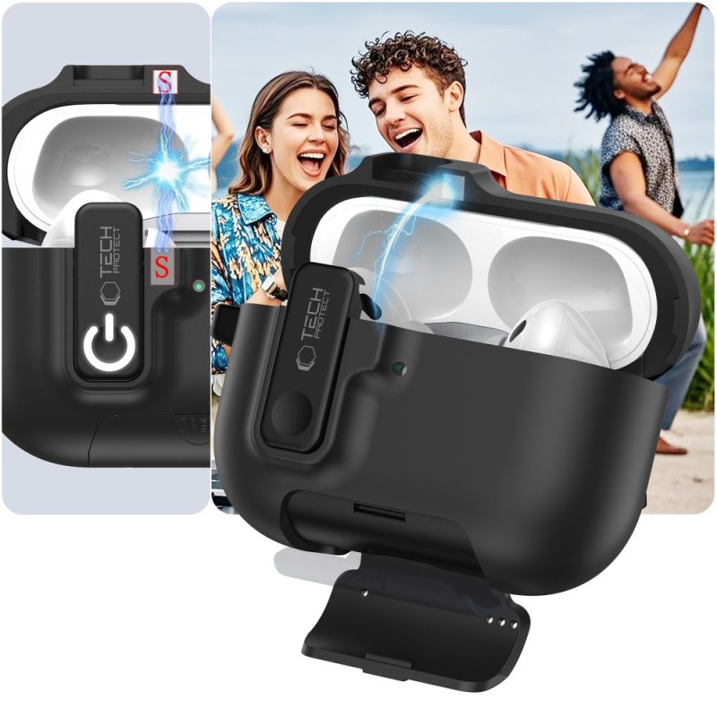 TECH-PROTECT SLIM HOOK калъф за Apple AirPods Pro 3 черен - TECH-PROTECT SLIM HOOK калъф за Apple AirPods Pro 3 черен - 5906302333288