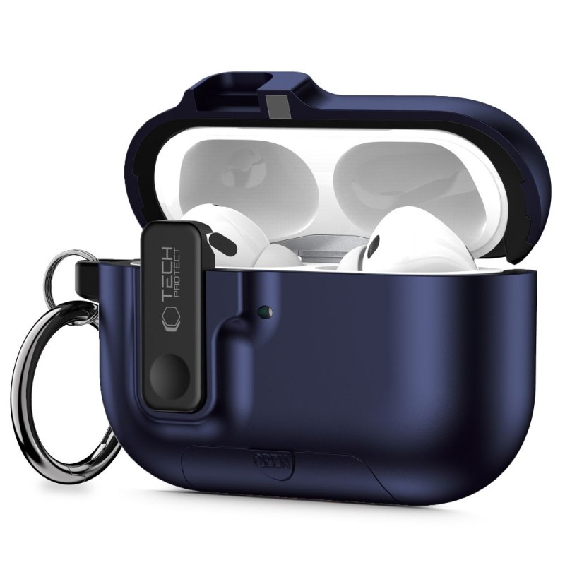 TECH-PROTECT SLIM HOOK калъф за APPLE AIRPODS PRO 3 тъмносин - TECH-PROTECT SLIM HOOK калъф за APPLE AIRPODS PRO 3 тъмносин - 5906302333295