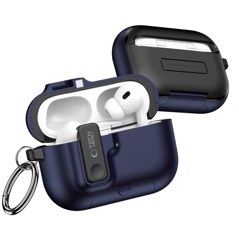 TECH-PROTECT SLIM HOOK калъф за APPLE AIRPODS PRO 3 тъмносин - TECH-PROTECT SLIM HOOK калъф за APPLE AIRPODS PRO 3 тъмносин - 5906302333295
