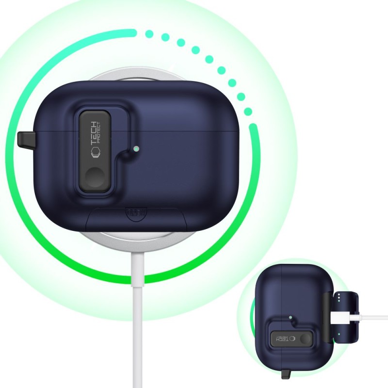 TECH-PROTECT SLIM HOOK калъф за APPLE AIRPODS PRO 3 тъмносин - TECH-PROTECT SLIM HOOK калъф за APPLE AIRPODS PRO 3 тъмносин - 5906302333295