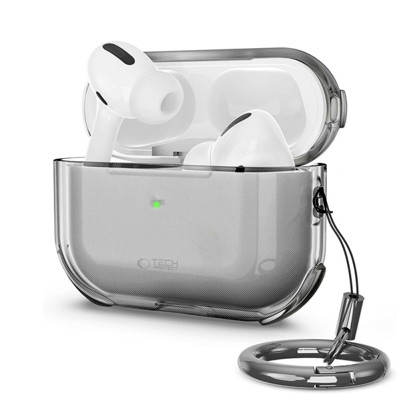 TECH-PROTECT BOUNCE за AirPods Pro 3 Ash (с карабинер/ключодържател) - TECH-PROTECT BOUNCE за AirPods Pro 3 Ash (с карабинер/ключодържател) - 5906302333318