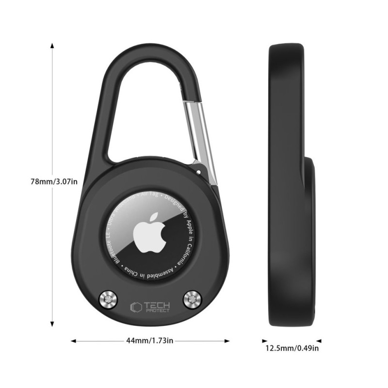 TECH-PROTECT SLIDELOCK карабинер ключодържател за APPLE AIRTAG 1 / 2 черен - TECH-PROTECT SLIDELOCK карабинер ключодържател за APPLE AIRTAG 1 / 2 черен - 5906302333332