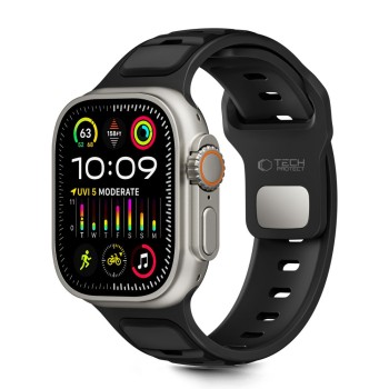 TECH-PROTECT ICONBAND LINE Каишка за Apple Watch 8/9/10/11/SE/ULTRA (44/45/46/49 мм) Черно/Черно