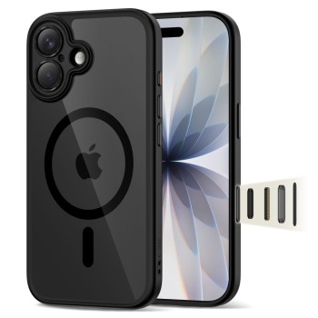 TECH-PROTECT MAGPEAK MAGSAFE CC за iPhone 17 Black/Clear