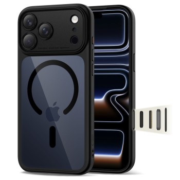 TECH-PROTECT MAGPEAK Magsafe CC калъф за iPhone 17 Pro Max черен/прозрачен
