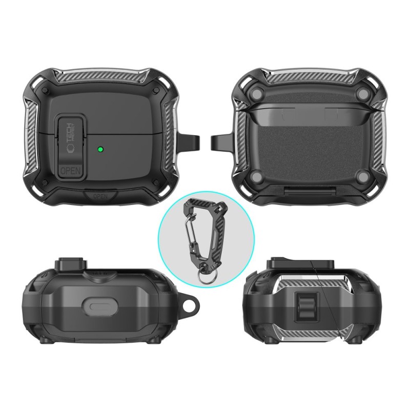 Tech-Protect Carbonox с MagSafe кейс за Samsung Galaxy Buds 3 / 3 FE / 3 Pro (черен) - 5906302333752