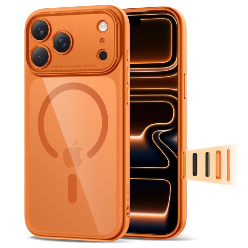 TECH-PROTECT MAGPEAK MAGSAFE CC за iPhone 17 Pro Cosmic Orange/Clear - TECH-PROTECT MAGPEAK MAGSAFE CC за iPhone 17 Pro Cosmic Orange/Clear - 5906302333813