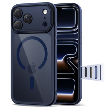 TECH-PROTECT Magpeak Magsafe CC за iPhone 17 Pro Max, Deep Blue/Clear