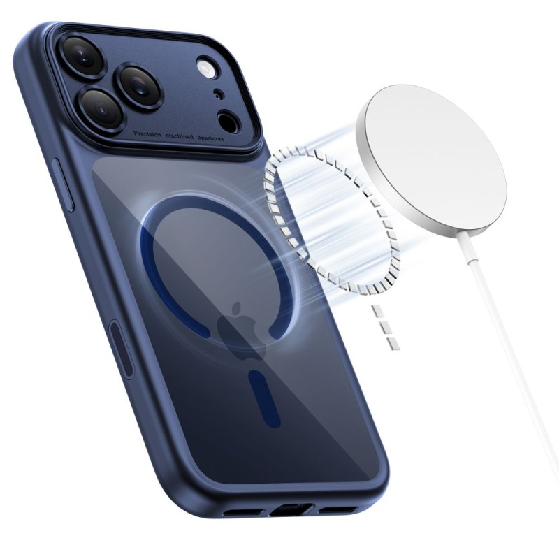 TECH-PROTECT Magpeak Magsafe CC за iPhone 17 Pro Max, Deep Blue/Clear - TECH-PROTECT Magpeak Magsafe CC за iPhone 17 Pro Max, Deep Blue/Clear - 5906302333844