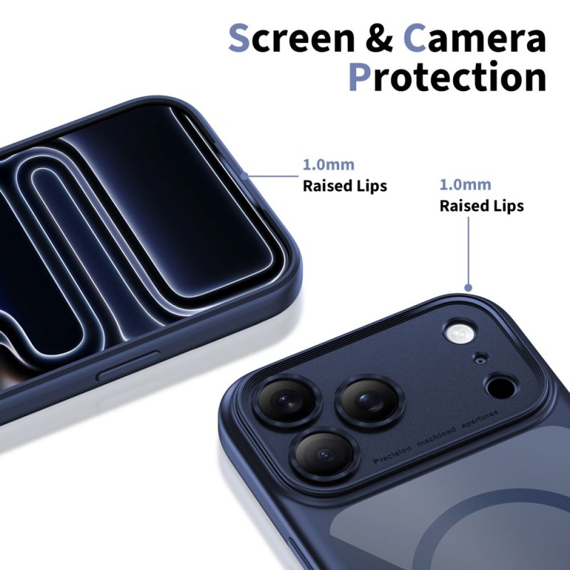 TECH-PROTECT Magpeak Magsafe CC за iPhone 17 Pro Max, Deep Blue/Clear - TECH-PROTECT Magpeak Magsafe CC за iPhone 17 Pro Max, Deep Blue/Clear - 5906302333844