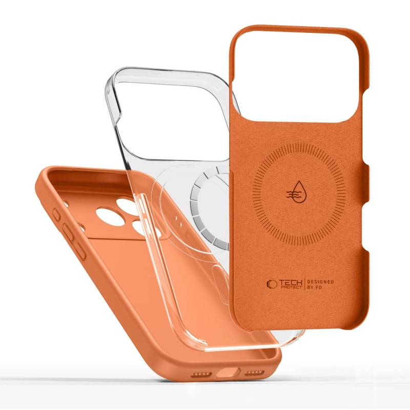 TECH-PROTECT Silicone MagSafe за iPhone 17 Pro Max Cosmic Orange (5906302333882) - 5906302333882