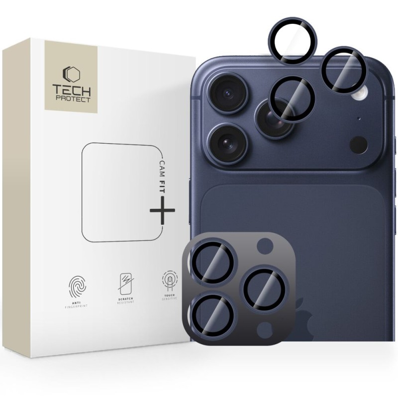 Tech-Protect Camring Fit+ защитна обвивка за камера за iPhone 14 Pro / Max, 15 Pro / Max, 16 Pro / Max, 17 Pro / Max Deep Blue - 5906302334063