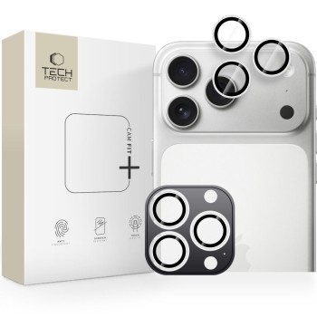 Tech-Protect Camring Fit+ защита за камера за iPhone 14 Pro / Max, 15 Pro / Max, 16 Pro / Max, 17 Pro / Max (сребърна)