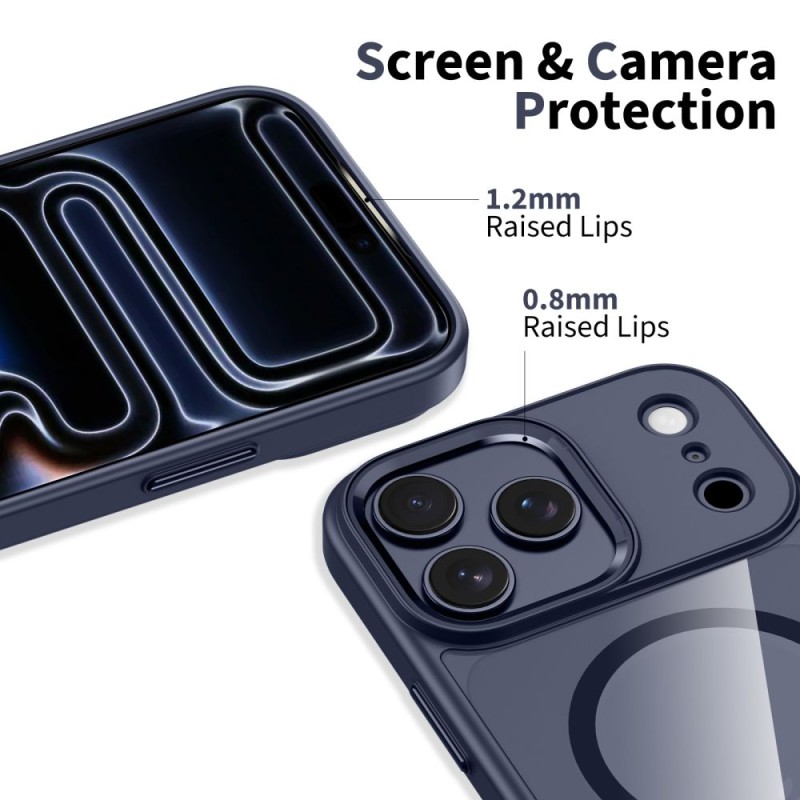 Tech-Protect Magmat Magsafe Case за iPhone 17 Pro – Deep Blue/Clear (MagSafe) - 5906302334247