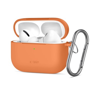 TECH-PROTECT силиконов калъф с карабинер (кука) за Apple AirPods Pro 3 Cosmic Orange