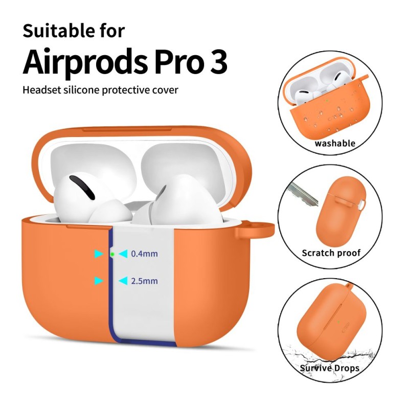TECH-PROTECT силиконов калъф с карабинер (кука) за Apple AirPods Pro 3 Cosmic Orange - TECH-PROTECT силиконов калъф с карабинер (кука) за Apple AirPods Pro 3 Cosmic Orange - 5906302334391