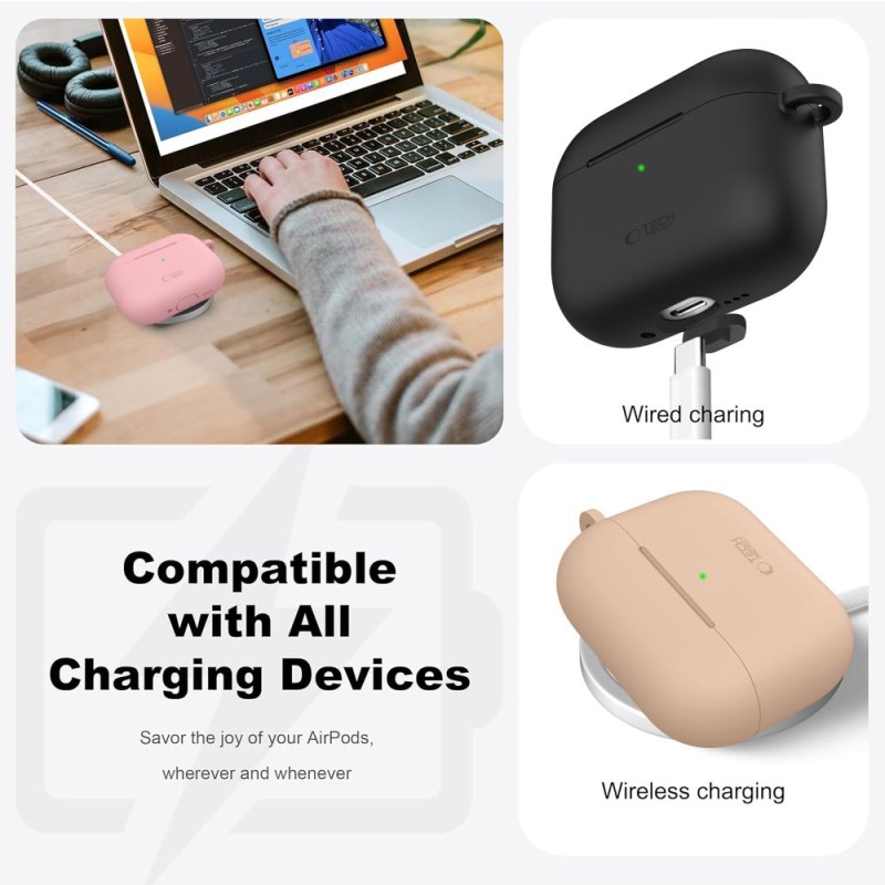 TECH-PROTECT силиконов калъф с карабинер (кука) за Apple AirPods Pro 3 Cosmic Orange - TECH-PROTECT силиконов калъф с карабинер (кука) за Apple AirPods Pro 3 Cosmic Orange - 5906302334391