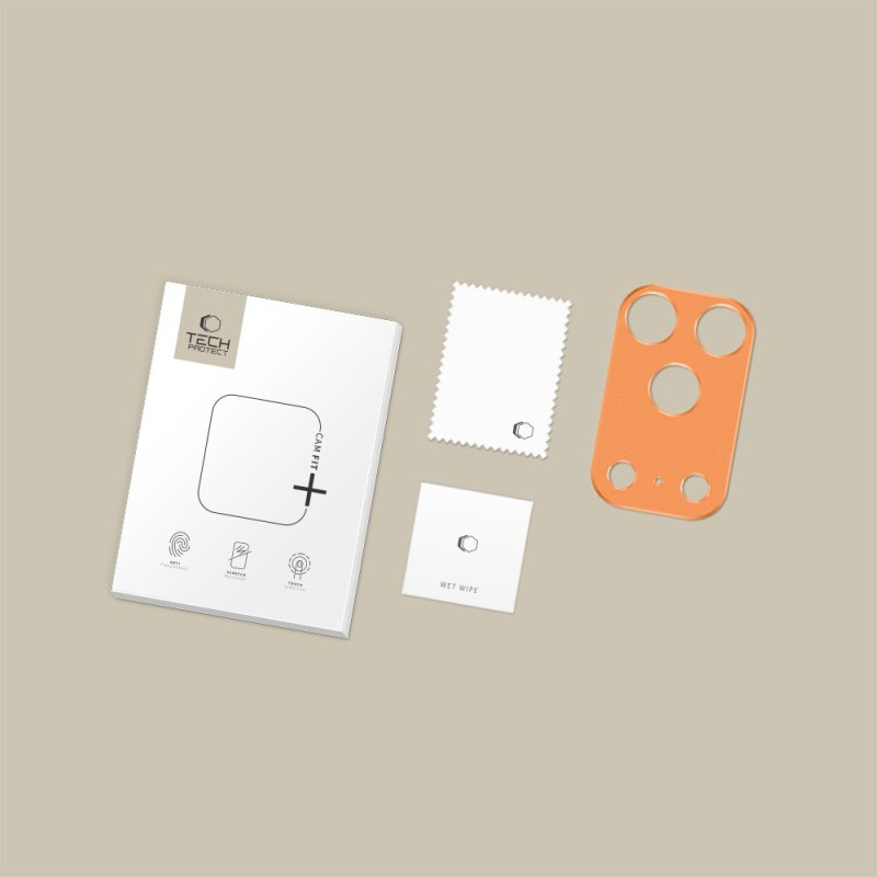 Tech-Protect Camalloy Fit+ протектор за модул камера за iPhone 17 Pro Max Cosmic Orange (OSŁONA) - Tech-Protect Camalloy Fit+ протектор за модул камера за iPhone 17 Pro Max Cosmic Orange (OSŁONA) - 5906302334568