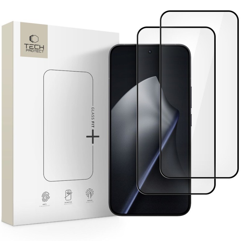Tech-Protect Glass Fit+ закалено стъкло за Xiaomi 15T / 15T Pro (Black), 2 бр. - 5906302334667