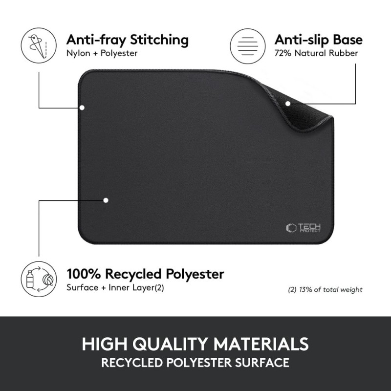 Tech-Protect A100 подложка за мишка 35 x 25 см черна - 5906302334865