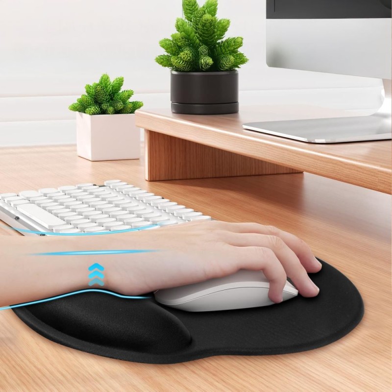 Tech-Protect A200 подложка за мишка с гел поставка за китката 25 x 22.5 см, черна - Tech-Protect A200 подложка за мишка с гел поставка за китката 25 x 22.5 см, черна - 5906302334872