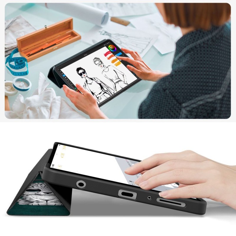 Tech-Protect SmartCase калъф за Galaxy Tab A9/A11 8.7 (X110/X115/X133/X135) SAD CAT - 5906302334957