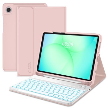 Tech-Protect SC Pen + клавиатура за Galaxy Tab A9/A11 8.7 (X110/X115/X133/X135) розова
