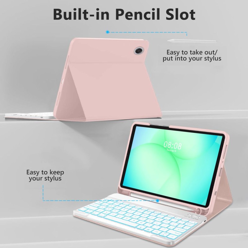 Tech-Protect SC Pen + клавиатура за Galaxy Tab A9/A11 8.7 (X110/X115/X133/X135) розова - 5906302335015