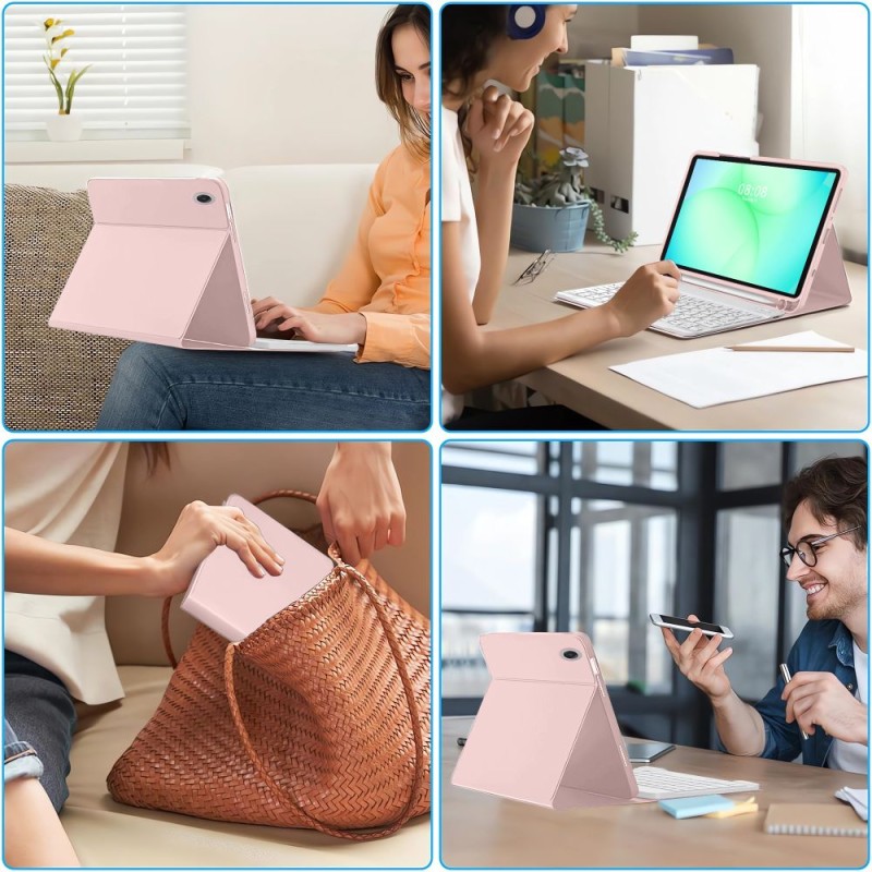 Tech-Protect SC Pen + клавиатура за Galaxy Tab A9/A11 8.7 (X110/X115/X133/X135) розова - 5906302335015