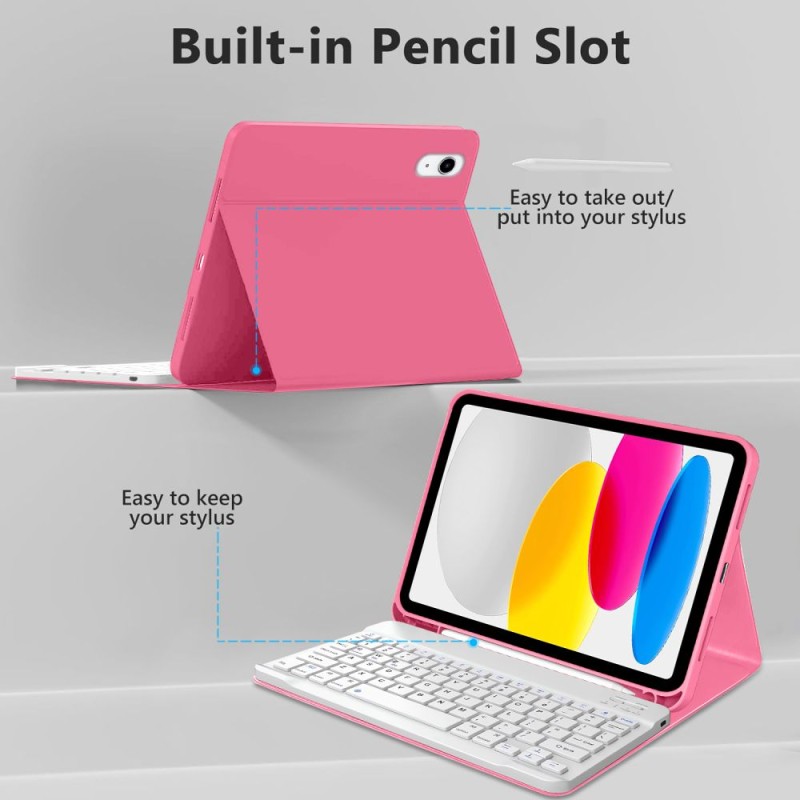 TECH-PROTECT SC Pen + клавиатура за iPad 10.9” (10/2022) / 11” (11/2025) Магента - 5906302335251