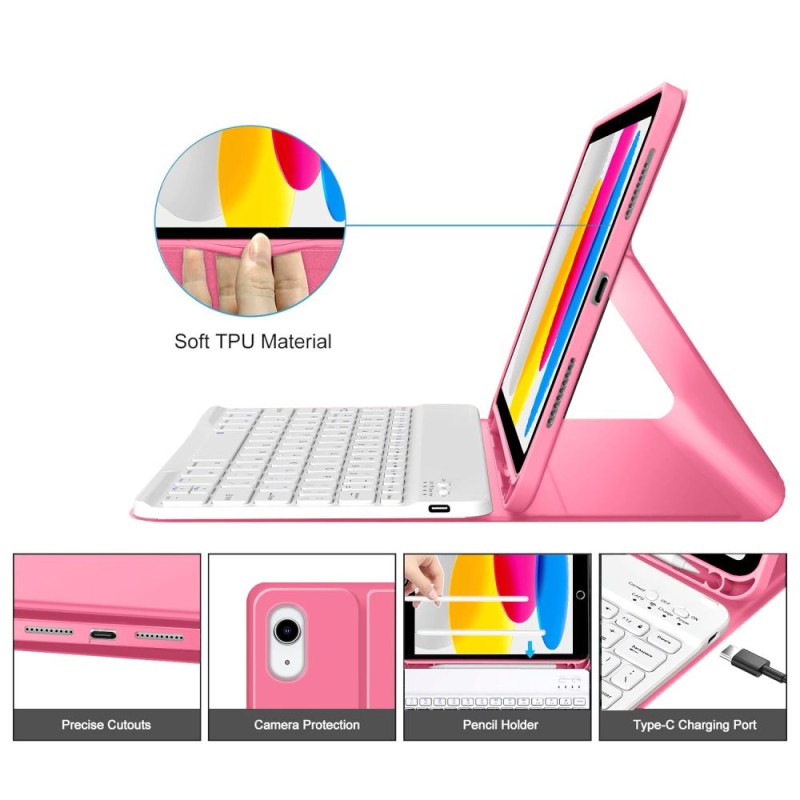 TECH-PROTECT SC Pen + клавиатура за iPad 10.9” (10/2022) / 11” (11/2025) Магента - 5906302335251