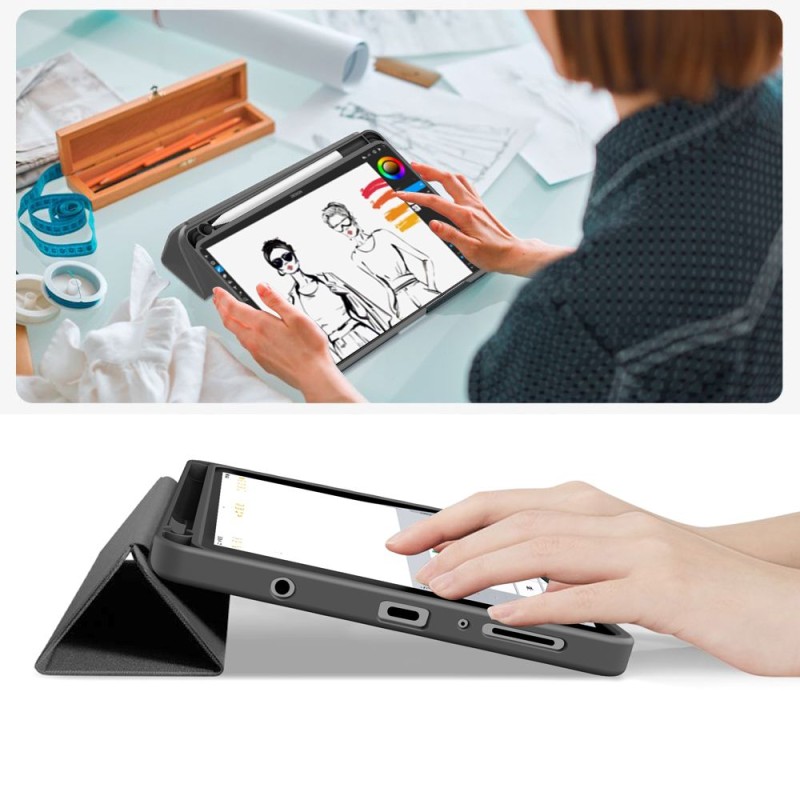 Tech-Protect SC Pen Canvas калъф с място за стилус за Galaxy Tab A9 / A11 8.7 (X110 / X115 / X133 / X135) графитено сив - Tech-Protect SC Pen Canvas калъф с място за стилус за Galaxy Tab A9 / A11 8.7 (X110 / X115 / X133 / X135) графитено сив - 5906302335299